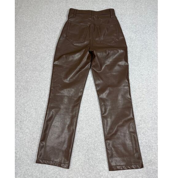 Abercrombie & Fitch Womens Size 0/25 Curve Love 90's Straight Faux Leather Pants - Picture 3 of 14